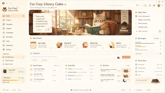 Cozy Library Cat